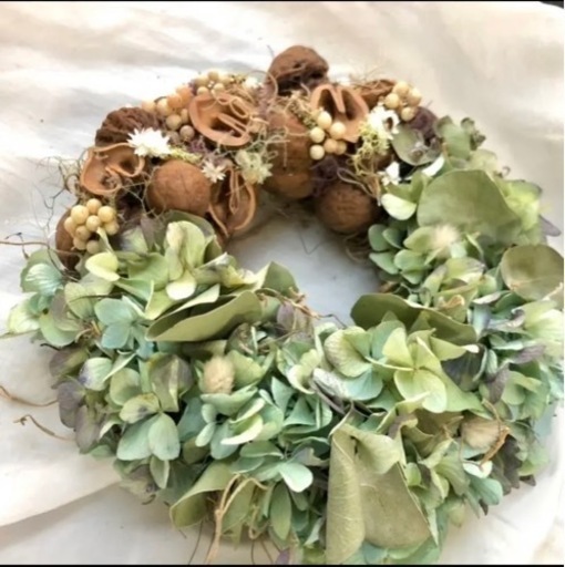 紫陽花クルミリース 