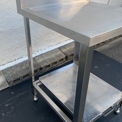 業務用 ソイルド 作業台 スライド台付き 食洗機 幅620×奥行650×高さ810〜910 厨房機材 厨房機器 店舗用品 調理台 直接引き取り可 大阪発