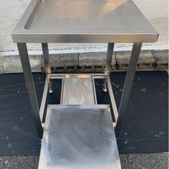 業務用 ソイルド 作業台 スライド台付き 食洗機 幅620×奥行650×高さ810〜910 厨房機材 厨房機器 店舗用品 調理台 直接引き取り可 大阪発