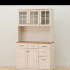 ニトリ　食器棚　キッチンボード　シナモシリーズ ニトリ（NITORI） 幅80 キッチンボード(シナモ80 WH) ダイニングボード