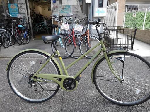 中古自転車３１７５　前後タイヤ新品！　２６インチ　ギヤなし　LEDオートライト　　キッキーと音がならない後輪ローラーブレーキ 中古自転車3175 前後タイヤ新品！ 26インチ ギヤなし LEDオート