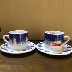 新品未使用品　ペアエスプレッソカップ　クリスマス