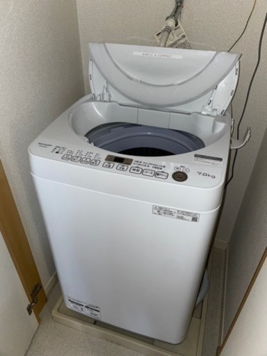 【引取日指定あり】SHARP 全自動電気洗濯機 ES-KS7OW 2021年製