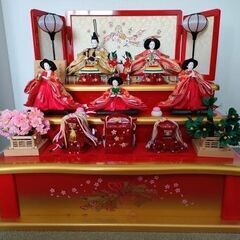 雛飾り　雛人形　ひな人形　三段飾り　★京都西陣伝統製地　本仕立本...