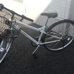 自転車27インチ変速機鍵かごライト付き