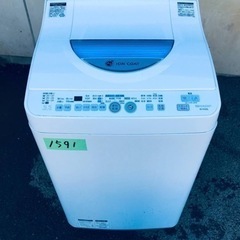 1591番 シャープ✨電気洗濯乾燥機✨ES-TG55L-A‼️