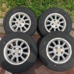 中古スタッドレスタイヤホイールセット4本 155/80R13
