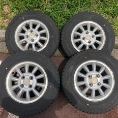 中古スタッドレスタイヤホイールセット4本　155/80R13