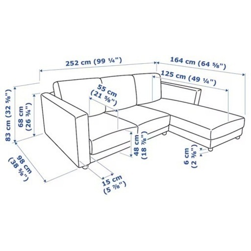 【値下げ交渉あり】IKEA VIMLEヴィムレ 3人掛けソファ ベージュ