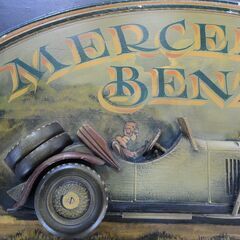 【愛品倶楽部 柏店】木製立体壁掛け看板 メルセデス ベンツ 