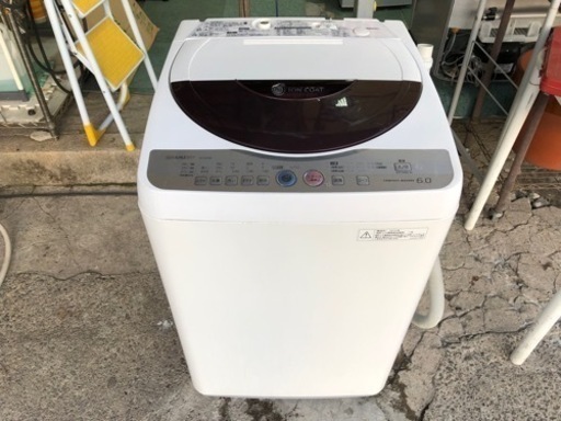 【リサイクルサービス八光　田上店　安心の1か月保証　配達・設置OK】シャープ SHARP ES-GE60K-T [簡易乾燥機能付き洗濯機（6.0kg） ブラウン系]