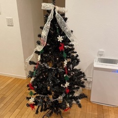 受付終了 ブラック&シルバー 145cmクリスマスツリー