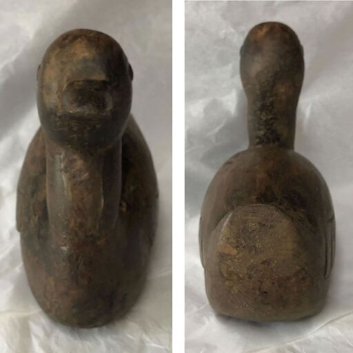 e2076 李朝 木彫 鴨 水鳥 李朝時代 朝鮮古美術