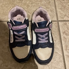 女の子　スニーカー　靴　21㎝　紫　パープル