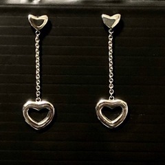 【美品】TIFFANY ティファニー オープンハート ピアス シルバー 925