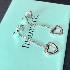 【美品】TIFFANY ティファニー オープンハート ピアス シルバー 925