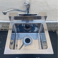業務用 一槽シンク 蛇口付き 幅450×奥450×高さ800+90(mm) 一層 流し台 厨房機材 洗浄済み キッチン 手洗い場 厨房機器 店舗用品 大阪 