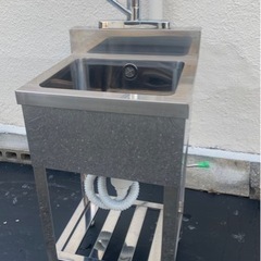 業務用 一槽シンク 二口蛇口付き 流し台 厨房機材 洗浄済み キッチン 一層 シンク 業務用 2槽シンク 流し台 ステンレス 900×450 マルゼン