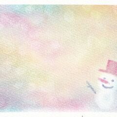 ３色パステルアート教室いろいろ　雪だるま①