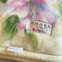 シングル毛布2点　①西川布団　②おそらくニトリがIKEA