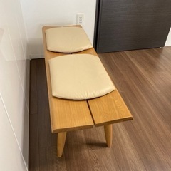 【美品】ナガノインテリア　ダイニングベンチ　110cm