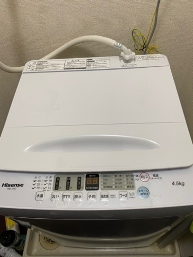 【ほぼ新品】2021年製　洗濯機　4.5kg