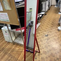 姿見 全身ミラー 赤色 23×149cm 店舗販売 南区花畑