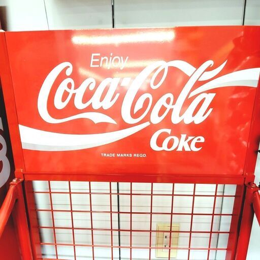 9/19コカ・コーラ/Coca-Cola 什器 3段 レッド ディスプレイ 店舗用 レトロ