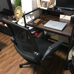 デスクチェア オフィスチェア 折りたたみ可能 事務椅子 黒 ブラック