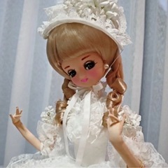 昭和レトロ！リボンポーズ人形「白ドレス」
