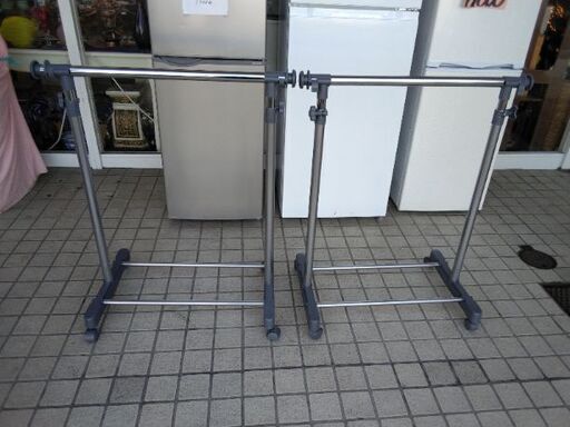 ハンガーラック 物干し竿  室内 ベランダ 物干し ワンタッチ収縮 キャスター付き