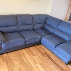 ニトリ　布張りカウチソファー　グレー