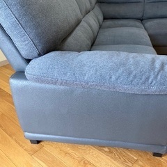 ニトリ　布張りカウチソファー　グレー