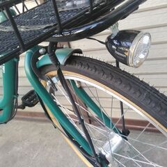 あさひ CARG BUCKET 買い物自転車 24インチ 6段変速 21年製 マットグリーン 配送無料