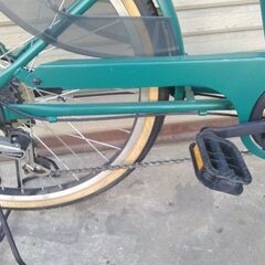 あさひ CARG BUCKET 買い物自転車 24インチ 6段変速 21年製 マットグリーン 配送無料