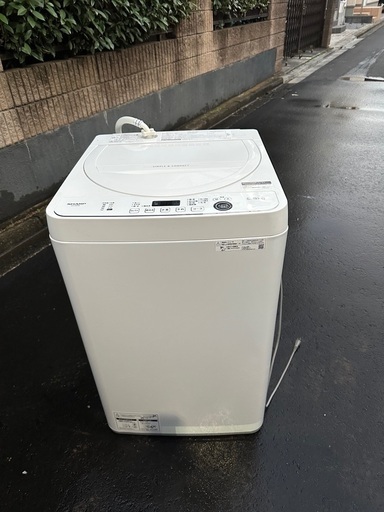 シャープ　全自動洗濯機5.5kg　ES-GE5E-W