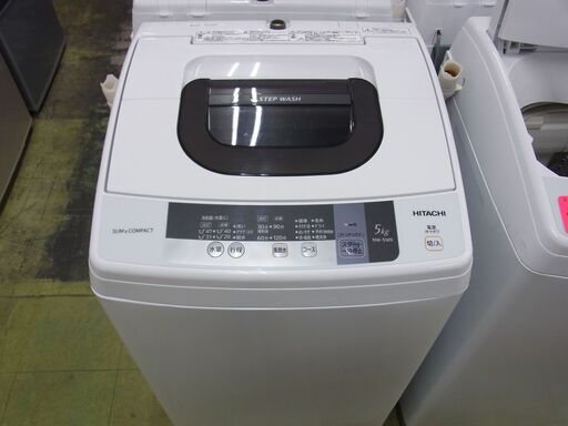 ●日立 HITACHI 2016年 全自動洗濯機 5.0kg NW-5WR 中古04