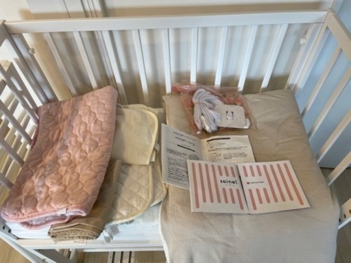 ベビーベッド (yamatoya そいねーる オールホワイト) マットレス付