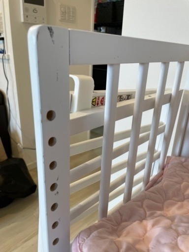 ベビーベッド (yamatoya そいねーる オールホワイト) マットレス付