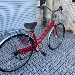 【整備済自転車】27インチ6段変速　前カゴ、鍵新品❗️スペアキーあり　若林自転車　浜大津SALE❗️ 27インチ自転車】6段変速 LEDオートライト付 新品前カゴ大❗️スペアキー