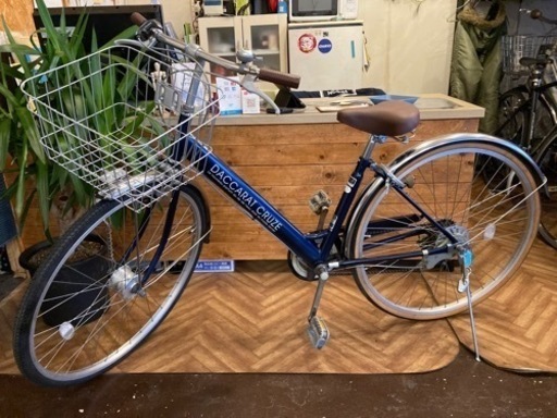 LEDオートライト】27インチ 6段変速 自転車 ブルー