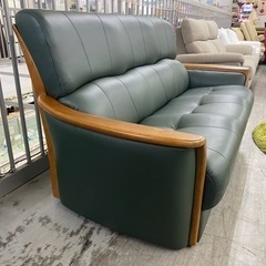 【愛品館 江戸川店】浜本工芸 本革3Pソファ ID：156-018876-007