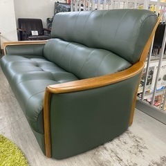 【愛品館 江戸川店】浜本工芸 本革3Pソファ ID：156-018876-007