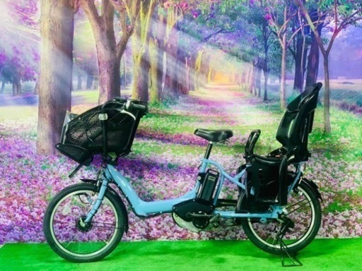 ❷ 4646子供乗せ電動自転車ヤマハ3人乗り新品20インチ良好バッテリー
