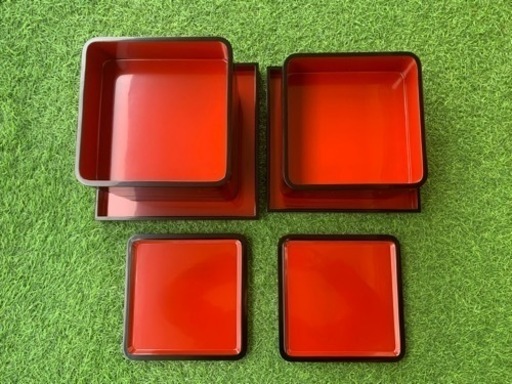 輪島塗 光栄堂製 高級 五段重（蓋2枚）＋ 入れ子の塗盆