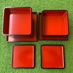 輪島塗 光栄堂製 高級 五段重（蓋２枚）＋ 入れ子の塗盆 輪島塗 光栄堂製 高級 五段重（蓋2枚）＋ 入れ子の塗盆