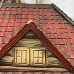 リズム時計 からくり時計 置きログハウス レトロ アンティーク 4RS611RH ジャンクにて 鳩時計 下左から2番目人形不動