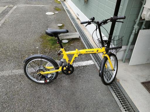 折りたたみ自転車　２０インチ　黄色　配達可能 連絡取れた順で対応します】20インチ 折りたたみ自転車 リアサス付き