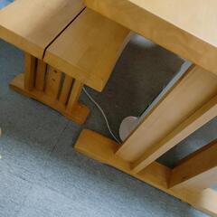 無垢材ダイニングテーブルセット（片側ベンチ）