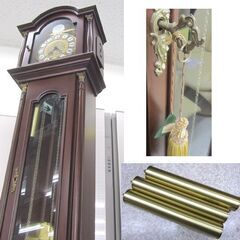 ホールクロック 柱時計 tempus fugit 振り子重錘式【訳あり】要修理 鍵あり